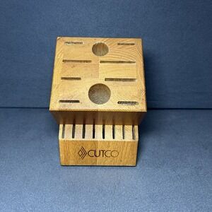 Cutco Homemaker +8 Knife Set Block 18-Slot Honey Oak Wood Storage Organizer